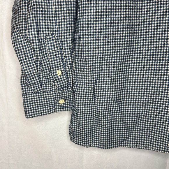 TALBOT VINTAGE BLUE GINGHAM BUTTON DOWN (M) - Picture 4 of 6